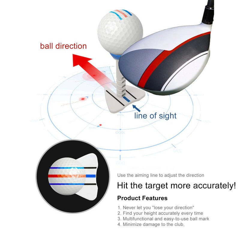 Golf Driver Tees | Adjustable Golf Ball Tee - Height