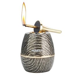 Permanent Match,Ten Thousand Match Lighter,The Forever Lighter,Matchstick Fire Starter Kerosene Refillable Lighter,Electronic Lighter Great Gift for Father Husband Boyfriend,No Oil (Wood Grain)