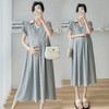 A63 Maternity Summer Loose Short-Sleeve Dress XXL / Light Gray 3ea