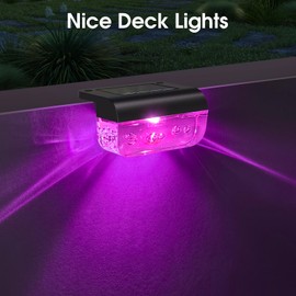 Eyrosa Solar Deck Lights 16 Pack, Solar Lights Outdoor Waterproof for Outside, Stairs, Step, Fence, Yard, Garden, Patio, Pool, Railing (Color Changing)