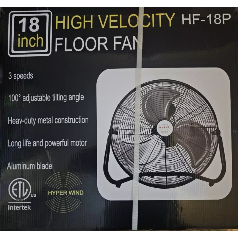Hyper Wind 18" 3-Speed High Velocity Heavy Duty Metal Industrial