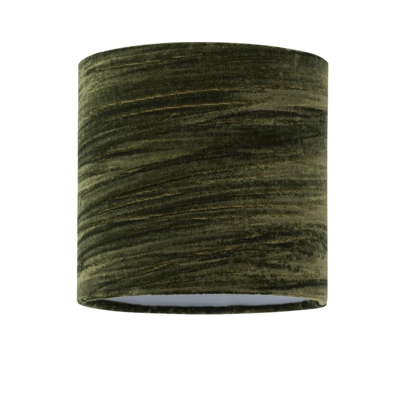 firstchoicelighting Set of 2 Green Crushed Velvet Table Lamp Shades,