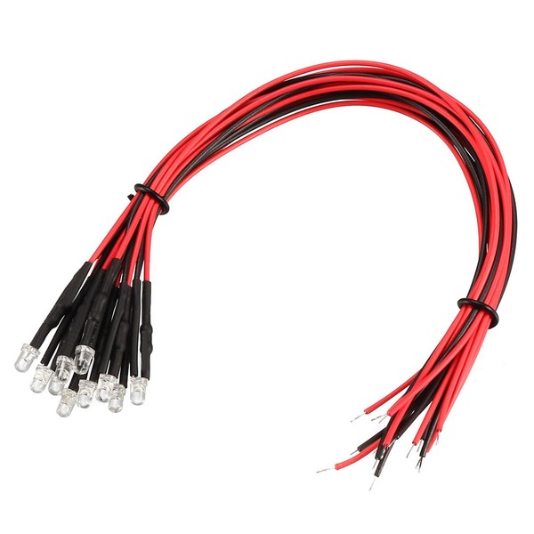YOKIVE 14 Pcs 3mm Pre-Wired Diffused LED Diodes Light, Lighting