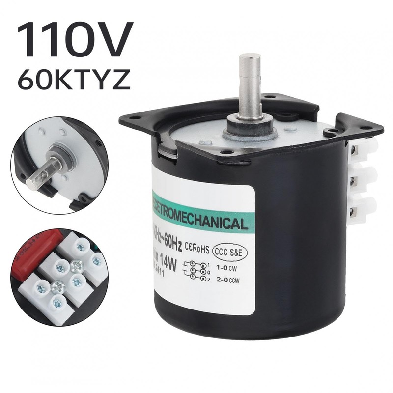 ZVKV 80 RPM AC Synchronous Gear Motor, 110V 60KTYZ CW/CCW