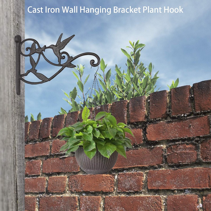 2PCS Plant Hangers Outdoor Plant Hooks for Wall/Fence, Hummingbird Hanging