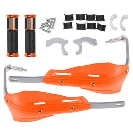 Partuto 7/8" 22mm 15/16" 24mm Motorcycle Hand Grips Cover Kit Aluminum Alloy Rubber Handlebar Cover Orange 1 Set