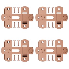MaozyHomie 4 Inch Flip Latch Gate Latches, 180 Degree Flip Barn Door Lock Latch, Heavy Duty SUS304 Stainless Steel Flip Sliding Latch, Bolt Buckle Lock for Barn Wood Sliding Doors, Red Bronze, 4 Pack