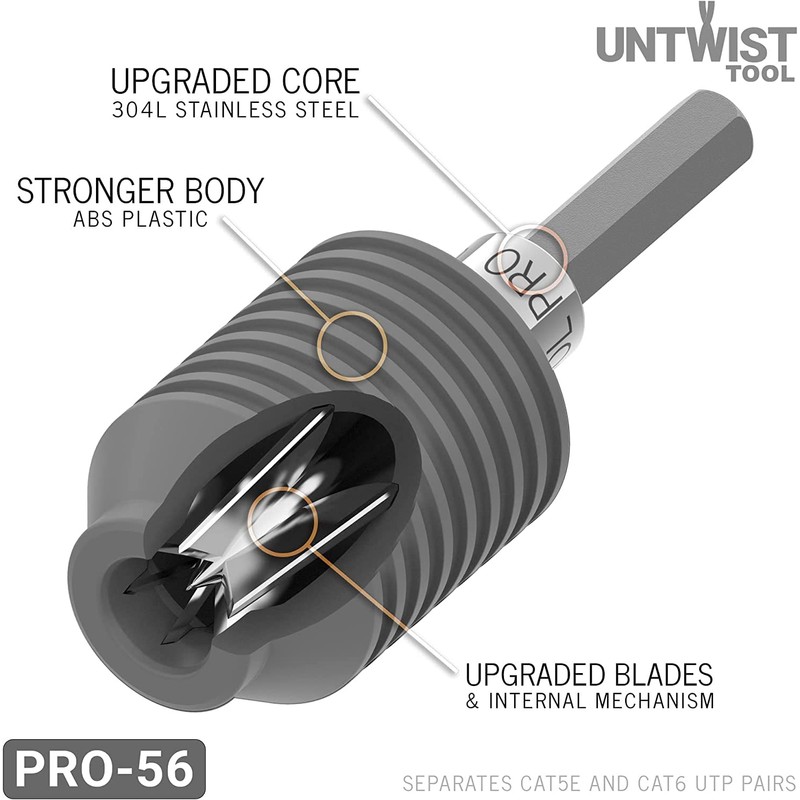 Untwist Tool PRO-COMBO Quickly Separates CAT5e, CAT6, CAT6A, & CAT7