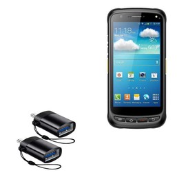 BoxWave Cable Compatible with Chainway C71 Optical Fingerprint Scanner - USB-C to A PortChanger (2-Pack), USB Type-C OTG USB Portable Keychain - Slate Black