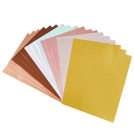 SUPERFINDINGS 60 Sheets 6 Styles Reactive Transfer Foil Paper PET Stamp Hot Foil Paper Elegance Laser Printer Craft Paper for Card Making 21 ~ 30 x 21 ~ 29 cm