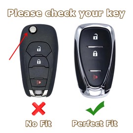 Wnilian 2-Pack Compatible with Chevy Key fob Cover Keychain for 2016 2017 2018 2019 2020 2021 2022 2023 2024 Trailblazer,Spark,Equinox,Blazer,Traverse,Cruze Limited,Sonic 3 Buttons Pink