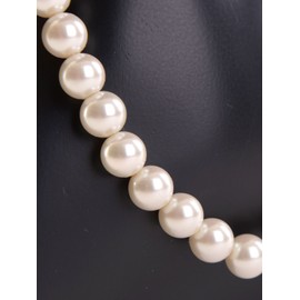 Aurora Glass Pearl Necklace, 0.3 inch (8 mm), Made in Japan, 16 Inches, Made in Japan, Formal, Weddings, Ceremonies, Entrance Ceremonies, Graduation Ceremonies, Glass