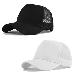 HAPEE Mens 2/3 Pack Trucker Classic Snapback Baseball Caps, B-2P04-Black White