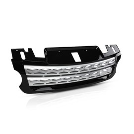 PIT66 Front Hood Center Grille Grill Compatible with Land Rover Range Rover Sport 2014-2017 LR054766, LR044120 Silver