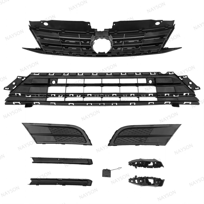 NAYSON 9PC For Jetta 2015-2018 Front Upper Lower Chrome Grille