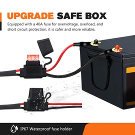 LIGHTFOX LED Light Bar Wiring Harness Kit-14AWG Wiring Kit with 12V Power Relay 40A Blade Fuse On/Off Flush Mounted Switch Dual DT 2-Pin Waterproof Connectors for LED Work Light-2 Lead (Square)