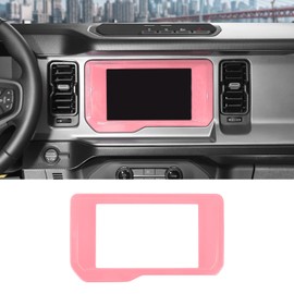 RAZPOY Center Console Navigation Screen Panel Cover Trim Compatible with Ford Bronco 2021-2023, Pink (Only for Small Screen)