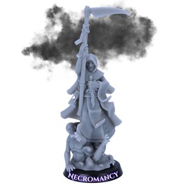 Battle Wizards and Mages Miniature Set – 8 Fantasy Wizard Models or Singles | 32mm Scale | Magic Casters for RPG & Tabletop | Unpainted Resin by Highlands Miniatures | 25mm Bases (Mage of Necromancy)