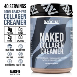 Naked Collagen Mocha Coffee Creamer - Collagen Creamer For Coffee - Dairy-Free, Gluten-Free, GMO-Free - Support Hair, Skin, and Nails - 40 Servings