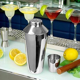 Khandekar Stainless Steel 3 in 1 Cocktail Shaker Set, Martini Shaker, Cocktail Strainer, Drink Bar Shaker with Built-In Strainer - 17oz (500 ml)