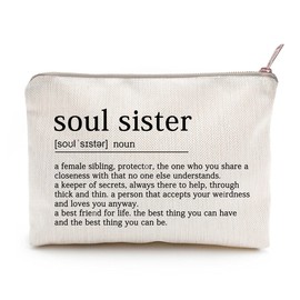 Soul Sister Makeup Case Gifts for Sister Cosmetic Bag Best Friend Toiletry Bag Gift Motivation Quotes Sister Birthday Gift (Soul Sister)