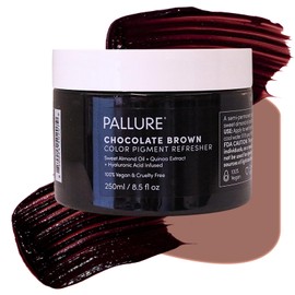 Pallure Color Pigment Refresher Mask, Semi Permanent Hair Color Depositing Conditioner, 8.5 Oz (Brown)