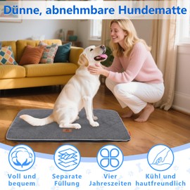 Orthopaedic Dog Mat, Removable and Washable Dog Bed, Car & Outdoor, Four Seasons, Non-Slip, Breathable, Suitable for Dogs of All Sizes (Dark Grey, XL)