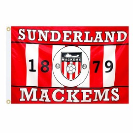 GIFTS 4 ALL Giant Sunderland Fans Flag, 5ft x 3ft Sunderland Flag Banner With 2 Eyelets, Makems Football Souvenir Flags