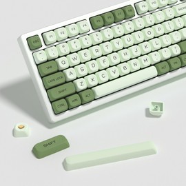 YMKPVR KBDiy Matcha KOA Profile Keycaps 60 75 100 Percent,Dye-Sublimation PBT Green Cute Custom Keyboard Keycap,143 Key Cap Set for Cherry Gateron MX Switches Mechanical Keyboards