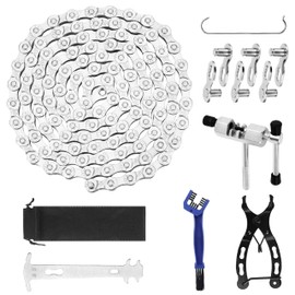 6/7/8 Bicycle Chain Tool Set, 1/2 x 3/32 Inch 116 Links. Includes Chain Breaker, Chain Checker, Chain Lock, Pliers and Brush. Ideal for Mountain Bike and Road Bike Maintenance