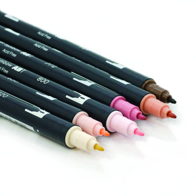 Tombow Dual Brush Pen Art Markers, Portrait, 6-Pack, DBP6-56165