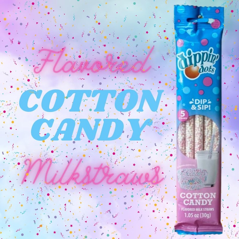 Dippin’ Dots Magically Flavored Milk Straws - Cotton Candy, 4-Pack