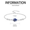 HPQQ Lapis Lazuli Bracelet for Women Sterling Silver Gemstone Chain
