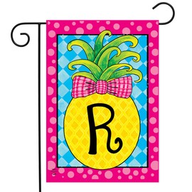 Briarwood Lane Pineapple Monogram Letter R Garden Flag 12.5" x 18"
