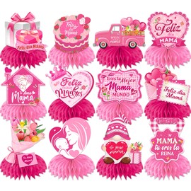 Feliz Dia De Las Madres Decorations,12pcs Feliz Dia De Las Madres Honeycomb Centerpieces Mexican Mothers Day Dia De Las Madres Decoracion Centerpieces,Pink Decoracion Para El Dia De Las Madres