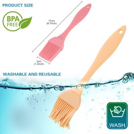 16 Pcs Silicone Basting Pastry Brush - Cooking Brush for Oil Sauce Butter Marinades, Food Brushes for BBQ Grill Kitchen Baking, Baster Brushes Baste Pastries Cakes Meat Desserts