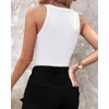 Ninimour Women Sleeveless Tank Top Rhinestone Contrast Sequin Keyhole Collar