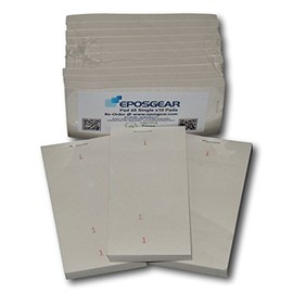 EPOSGEAR Single Copy Tear-Off Slip Restaurant Cafe Takeaway Pub Food Waiter Waitress Numbered Order Pads - 62mm x 127mm (10)