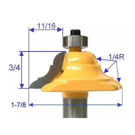 sct-888 1 pc 1/2" SH French Baroque Handrail Edge Forming Router Bit  sct-888