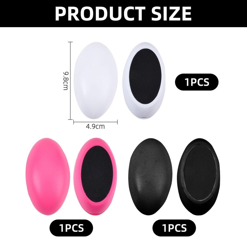 3-Piece Egg-Shaped Foot Files, Exfoliating Foot Rub, Manual Foot Scrub,