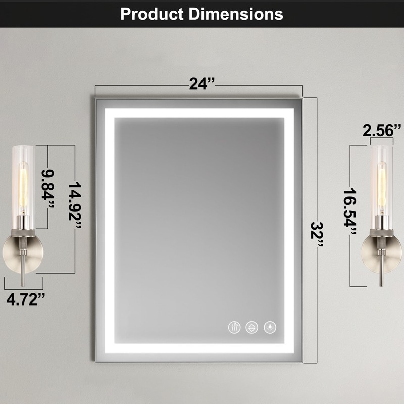 Brushed Nickel Bathroom Vanity Light, Wall Sconces Set of 2