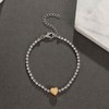 Wendalern Cubic Zirconia Tennis Bracelet Gold Heart Charm Tennis Chain