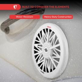 Pyle 10-Inch Outdoor Marine Audio Subwoofer - 500 Watt Single White Waterproof Bass Loud Speaker For Marine Stereo Sound System, Under Helm or Box Case Mount in Small Boat, Water Vehicle - PLMRW10