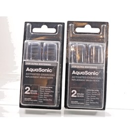 Aquasonic 2 PACK Aquasonic Activated Charcoal Replacement Brush Heads For Ultra Whitening