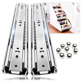 YENUO Heavy Duty Drawer Slides Full Extension Side Mount 12 14 16 18 20 22 24 26 28 30 32 34 36 40 Inch Metal Rails Track Guide Glides Runners 150 Lbs 1 Pair (Without Lock, 16 inch)