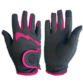eGlove eQUEST GripPro LITE - Lightweight Horse Riding Gloves (Black/Raspberry, XXS)