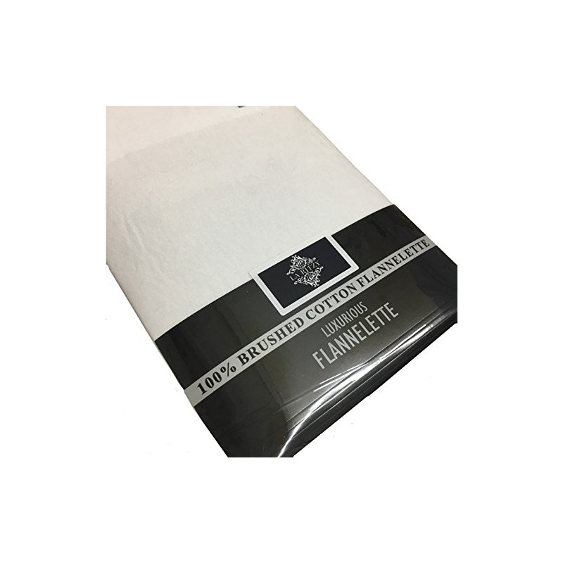 La Ritzy Thermal Flannelette Brushed Cotton Flat Sheet Plain (White,