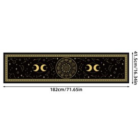 BOXOB Witchcraft Altar Cloth Table Runner, 16.34x71.65in Tarot Tablecloth with Zodiac Signs Moon & Sun Divination Cloth for Wiccan Altar Pagan Ceremony Spiritual Practice