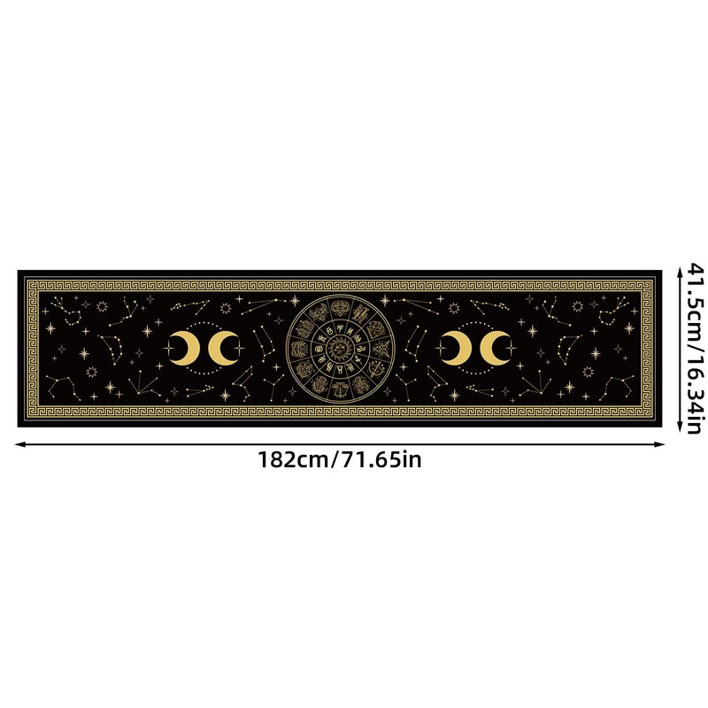 BOXOB Witchcraft Altar Cloth Table Runner, 16.34x71.65in Tarot Tablecloth with