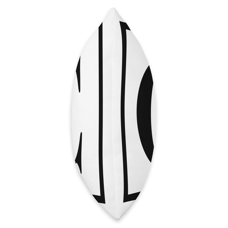 Initial Letter C Black and White Throw Pillow